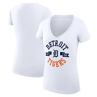 G-III 4Her by Carl Banks Detroit Tigers Super-Slim Fit Lightweight City Graphic V-Neck T-Shirt