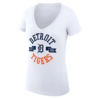 G-III 4Her by Carl Banks Detroit Tigers Super-Slim Fit Lightweight City Graphic V-Neck T-Shirt