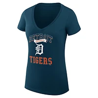 G-III 4Her by Carl Banks Detroit Tigers Super-Slim Fit Lightweight Team Logo Graphic V-Neck T-Shirt