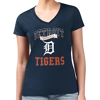 G-III 4Her by Carl Banks Detroit Tigers Super-Slim Fit Lightweight Team Logo Graphic V-Neck T-Shirt