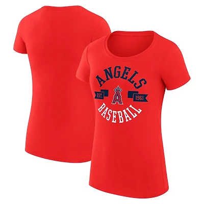 G-III 4Her by Carl Banks Los Angeles Angels Super-Slim Fit Lightweight City Graphic T-Shirt