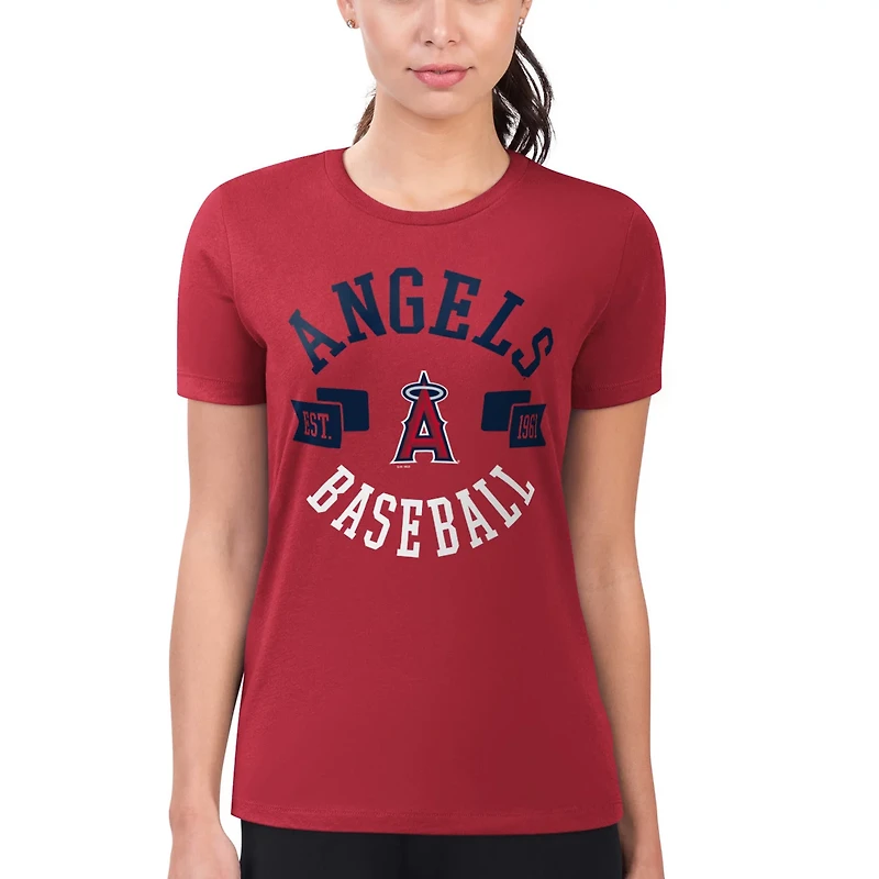 G-III 4Her by Carl Banks Los Angeles Angels Super-Slim Fit Lightweight City Graphic T-Shirt
