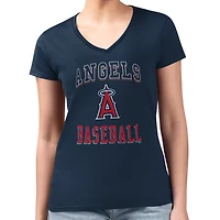 G-III 4Her by Carl Banks Los Angeles Angels Super-Slim Fit Lightweight Team Logo Graphic V-Neck T-Shirt