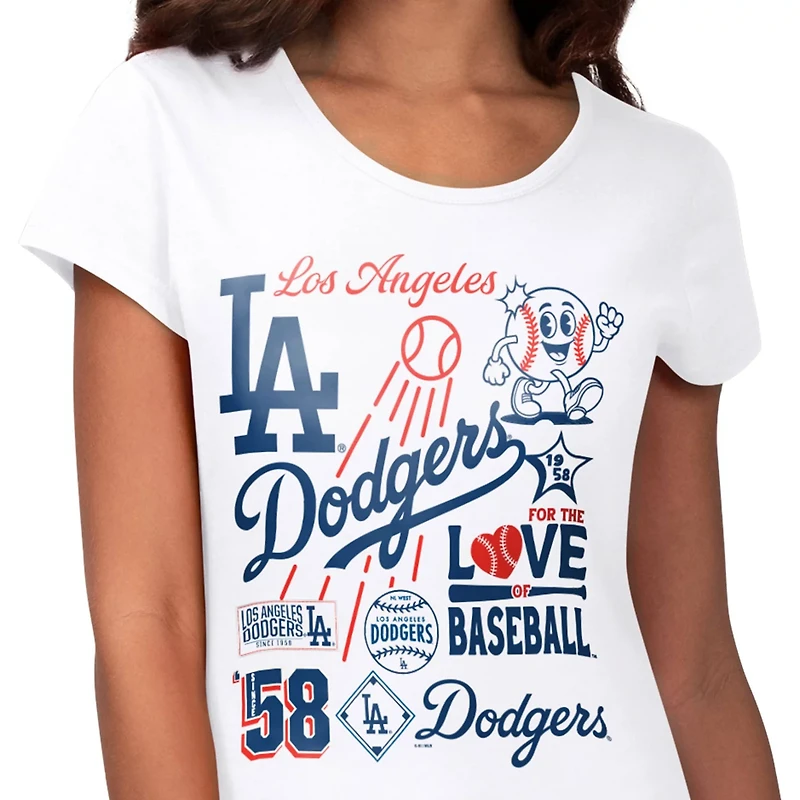 G-III 4Her by Carl Banks Los Angeles Dodgers Endzone Collage T-Shirt