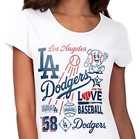G-III 4Her by Carl Banks Los Angeles Dodgers Endzone Collage T-Shirt