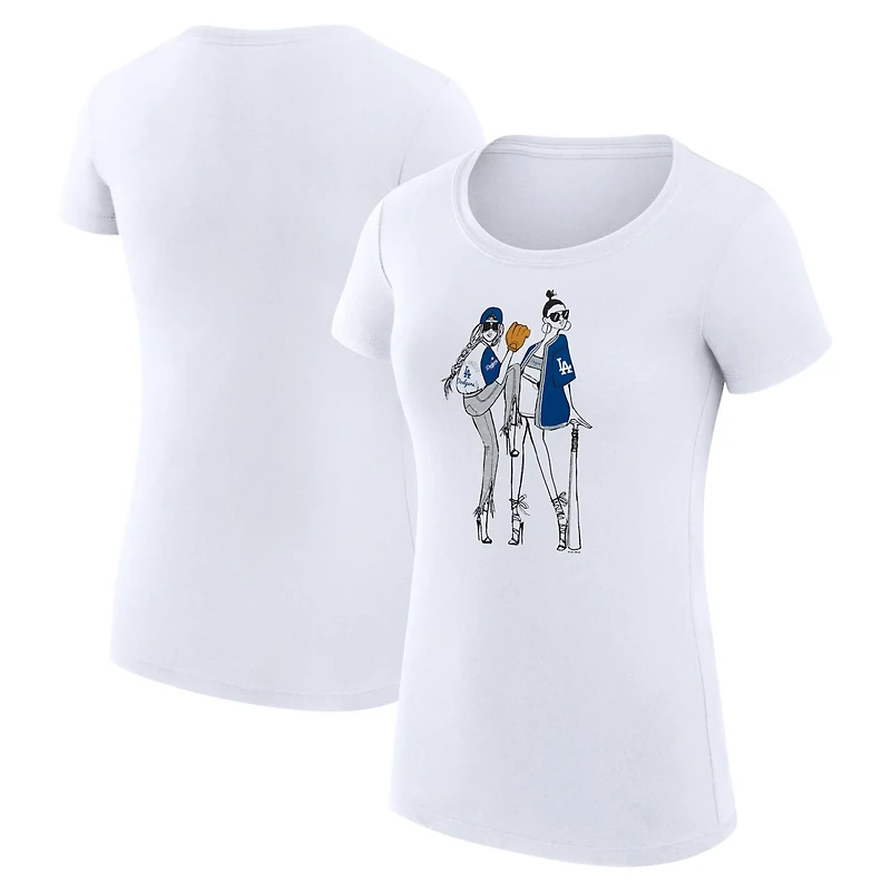 G-III 4Her by Carl Banks Los Angeles Dodgers Super-Slim Fit Lightweight Baseball Girls T-Shirt