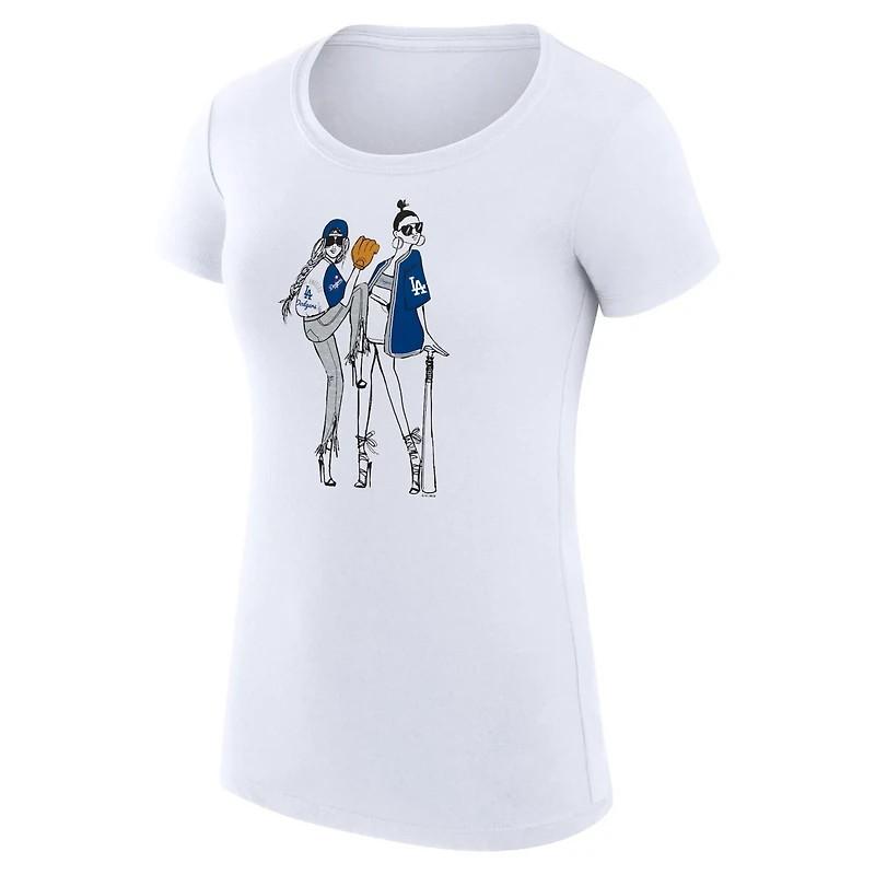 G-III 4Her by Carl Banks Los Angeles Dodgers Super-Slim Fit Lightweight Baseball Girls T-Shirt
