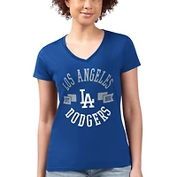 G-III 4Her by Carl Banks Los Angeles Dodgers Super-Slim Fit Lightweight City Graphic V-Neck T-Shirt
