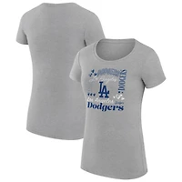 G-III 4Her by Carl Banks Los Angeles Dodgers Super-Slim Fit Lightweight Collage Team Graphic Crew Neck T-Shirt