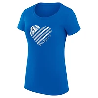 G-III 4Her by Carl Banks Los Angeles Dodgers Super-Slim Fit Lightweight Heart Graphic T-Shirt