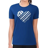 G-III 4Her by Carl Banks Los Angeles Dodgers Super-Slim Fit Lightweight Heart Graphic T-Shirt