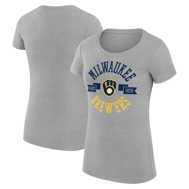 G-III 4Her by Carl Banks Milwaukee Brewers Super-Slim Fit Lightweight City Graphic T-Shirt