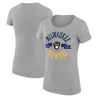 G-III 4Her by Carl Banks Milwaukee Brewers Super-Slim Fit Lightweight City Graphic T-Shirt