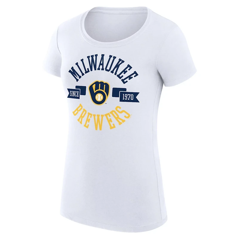 G-III 4Her by Carl Banks Milwaukee Brewers Super-Slim Fit Lightweight City Graphic T-Shirt