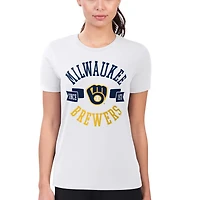 G-III 4Her by Carl Banks Milwaukee Brewers Super-Slim Fit Lightweight City Graphic T-Shirt