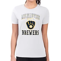 G-III 4Her by Carl Banks Milwaukee Brewers Super-Slim Fit Lightweight Team Logo Graphic T-Shirt