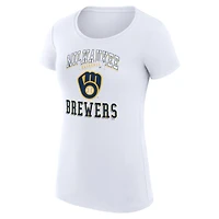 G-III 4Her by Carl Banks Milwaukee Brewers Super-Slim Fit Lightweight Team Logo Graphic T-Shirt