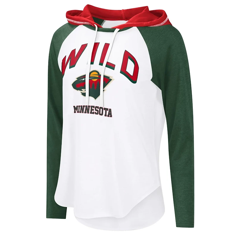 G-III 4Her by Carl Banks Minnesota Wild VIP Raglan Long Sleeve Hoodie T-Shirt