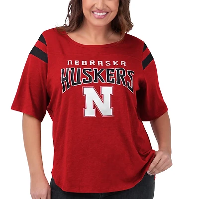 G-III 4Her by Carl Banks Nebraska Huskers Plus Size Linebacker Half-Sleeve T-Shirt