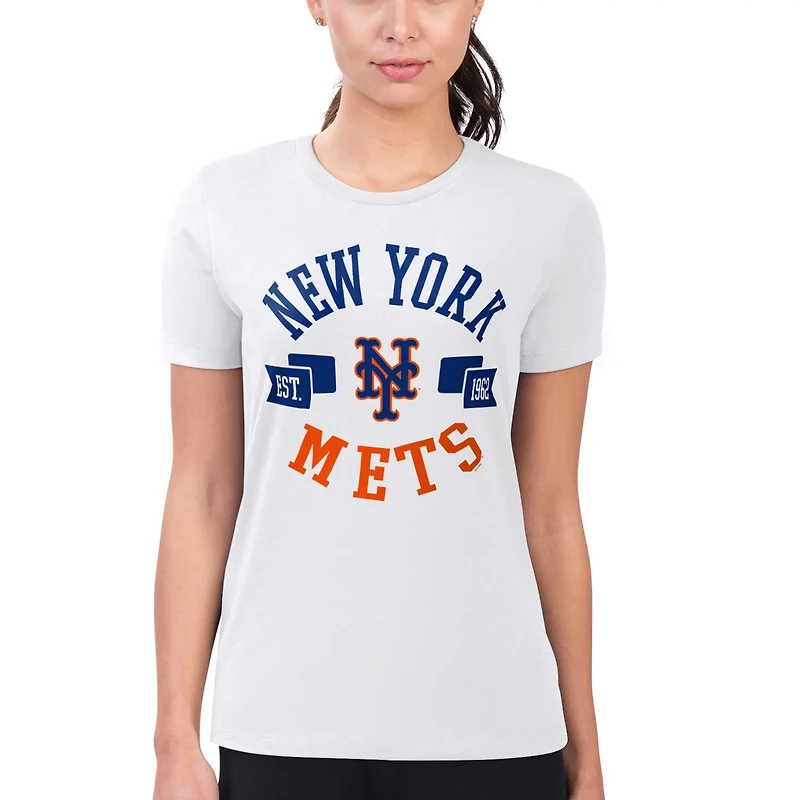 G-III 4Her by Carl Banks New York Mets Super-Slim Fit Lightweight City Graphic T-Shirt