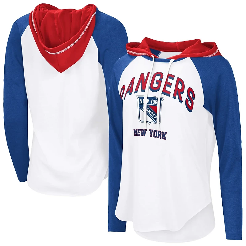 G-III 4Her by Carl Banks New York Rangers VIP Raglan Long Sleeve Hoodie T-Shirt