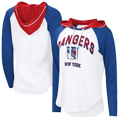 G-III 4Her by Carl Banks New York Rangers VIP Raglan Long Sleeve Hoodie T-Shirt