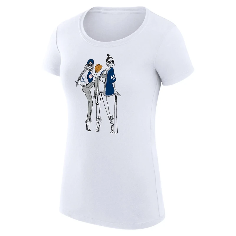G-III 4Her by Carl Banks New York Yankees Super-Slim Fit Lightweight Baseball Girls T-Shirt