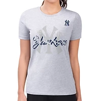 G-III 4Her by Carl Banks New York Yankees Super-Slim Fit Lightweight Shadow Logo Graphic T-Shirt