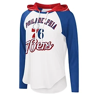 G-III 4Her by Carl Banks Philadelphia 76ers MVP Raglan Hoodie Long Sleeve T-Shirt