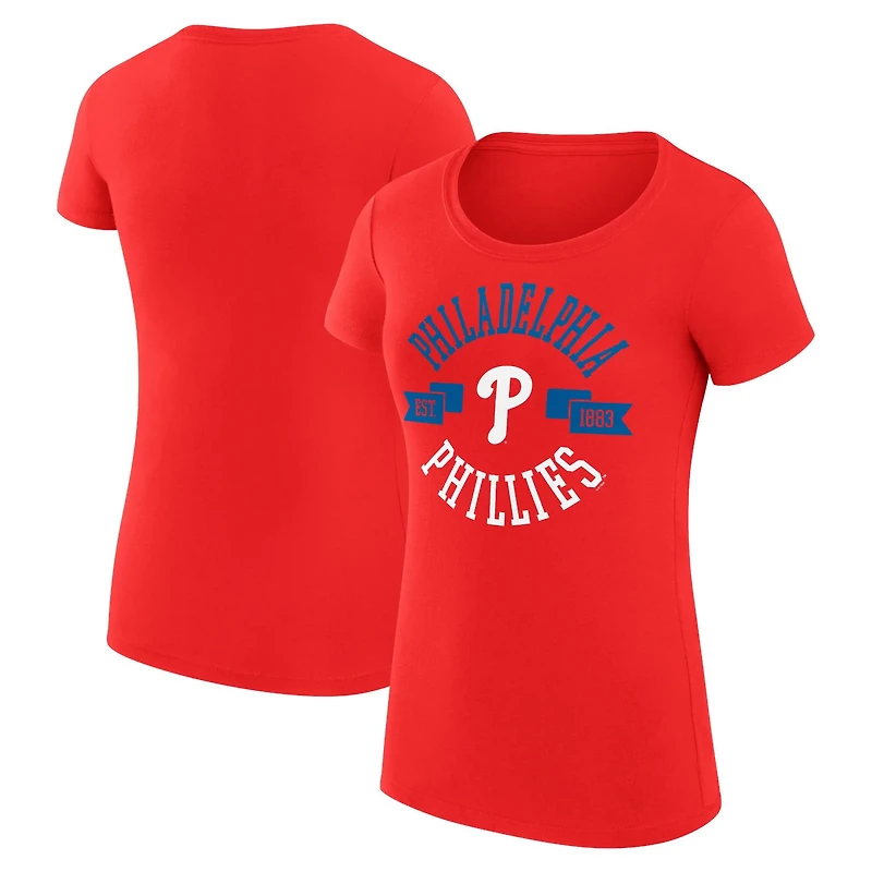 G-III 4Her by Carl Banks Philadelphia Phillies Super-Slim Fit Lightweight City Graphic T-Shirt