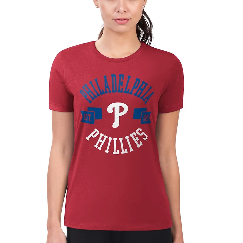 G-III 4Her by Carl Banks Philadelphia Phillies Super-Slim Fit Lightweight City Graphic T-Shirt