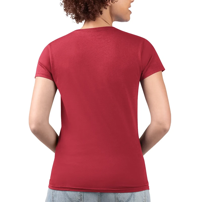G-III 4Her by Carl Banks Philadelphia Phillies Super-Slim Fit Lightweight Flowers Graphic V-Neck T-Shirt