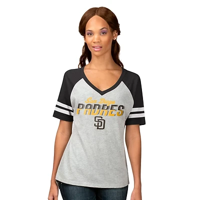 G-III 4Her by Carl Banks San Diego Padres Goal Line Raglan V-Neck T-Shirt