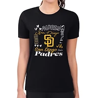 G-III 4Her by Carl Banks San Diego Padres Super-Slim Fit Lightweight Collage Team Graphic Crew Neck T-Shirt