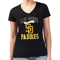 G-III 4Her by Carl Banks San Diego Padres Super-Slim Fit Lightweight Team Logo Graphic V-Neck T-Shirt