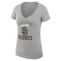 G-III 4Her by Carl Banks San Diego Padres Super-Slim Fit Lightweight Team Logo Graphic V-Neck T-Shirt