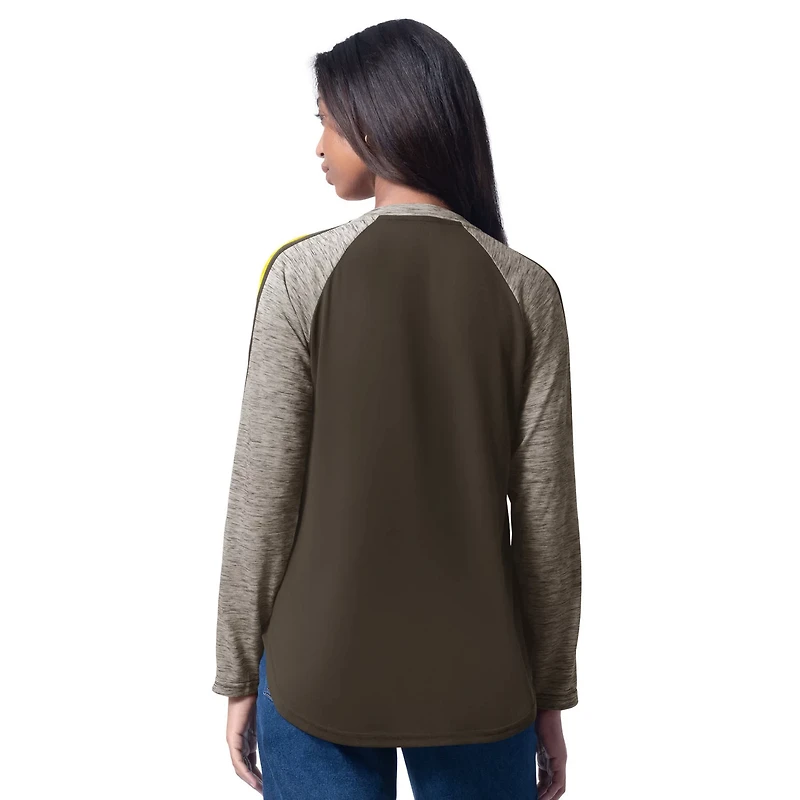 G-III 4Her by Carl Banks San Diego Padres Top Dog Raglan Long Sleeve V-Neck T-Shirt