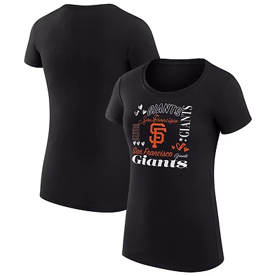G-III 4Her by Carl Banks San Francisco Giants Super-Slim Fit Lightweight Collage Team Graphic Crew Neck T-Shirt
