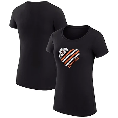 G-III 4Her by Carl Banks San Francisco Giants Super-Slim Fit Lightweight Heart Graphic T-Shirt