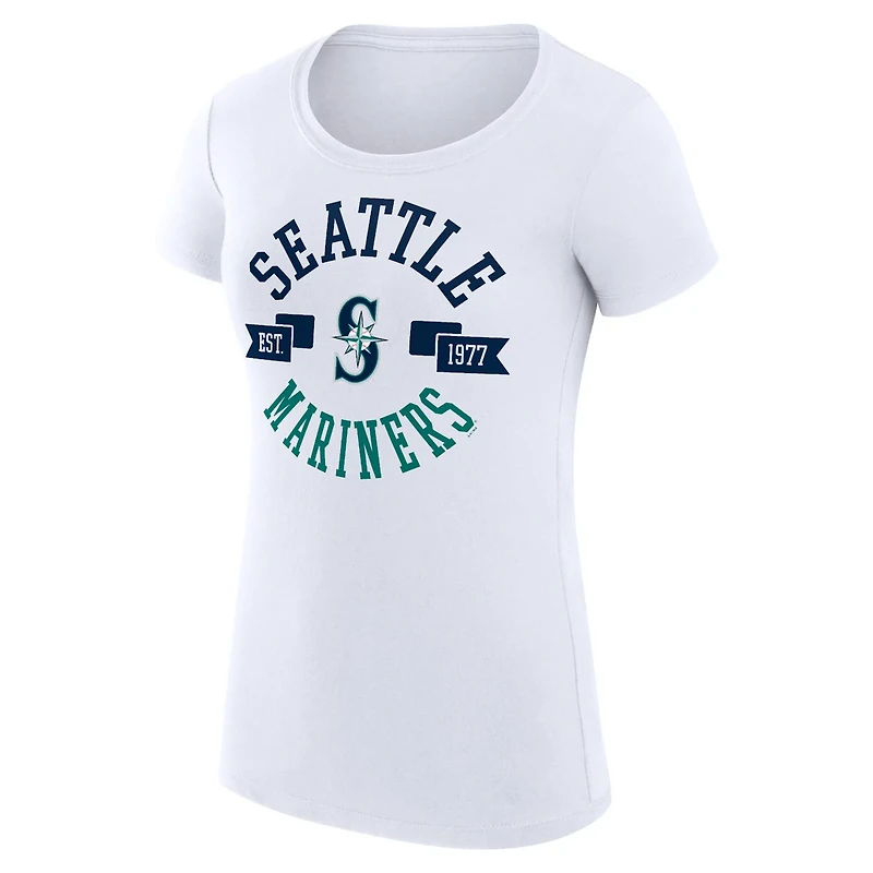 G-III 4Her by Carl Banks Seattle Mariners Super-Slim Fit Lightweight City Graphic T-Shirt