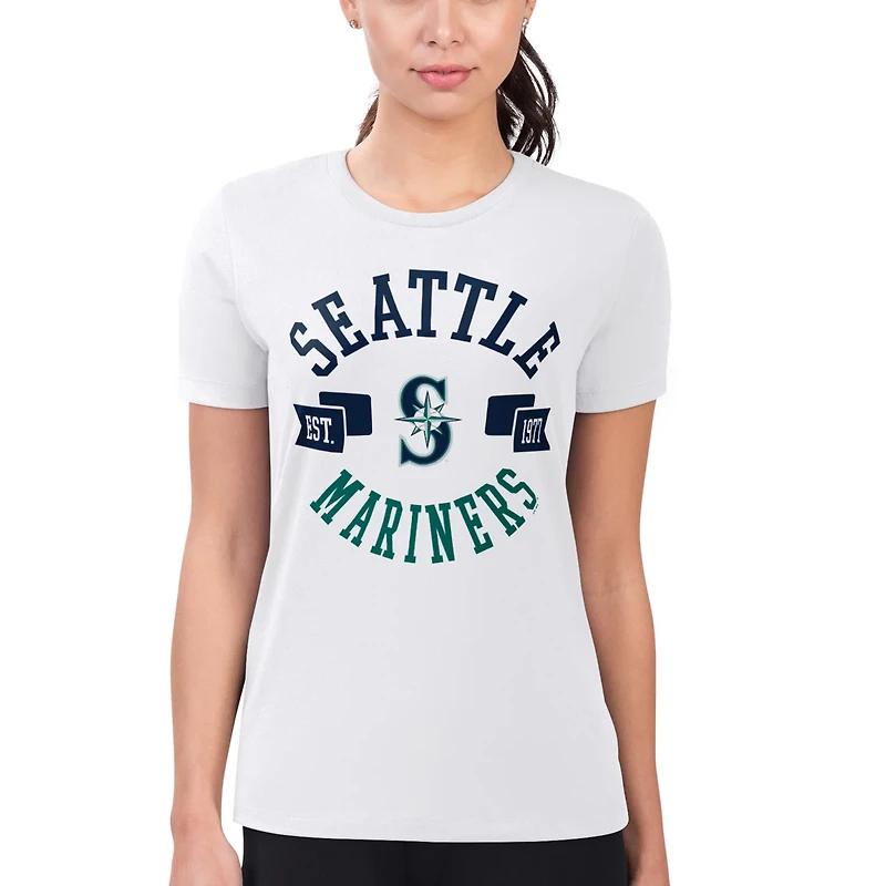 G-III 4Her by Carl Banks Seattle Mariners Super-Slim Fit Lightweight City Graphic T-Shirt