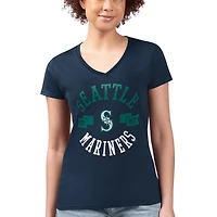G-III 4Her by Carl Banks Seattle Mariners Super-Slim Fit Lightweight City Graphic V-Neck T-Shirt