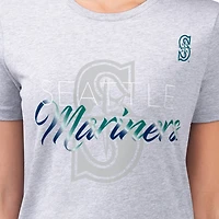 G-III 4Her by Carl Banks Seattle Mariners Super-Slim Fit Lightweight Shadow Logo Graphic T-Shirt