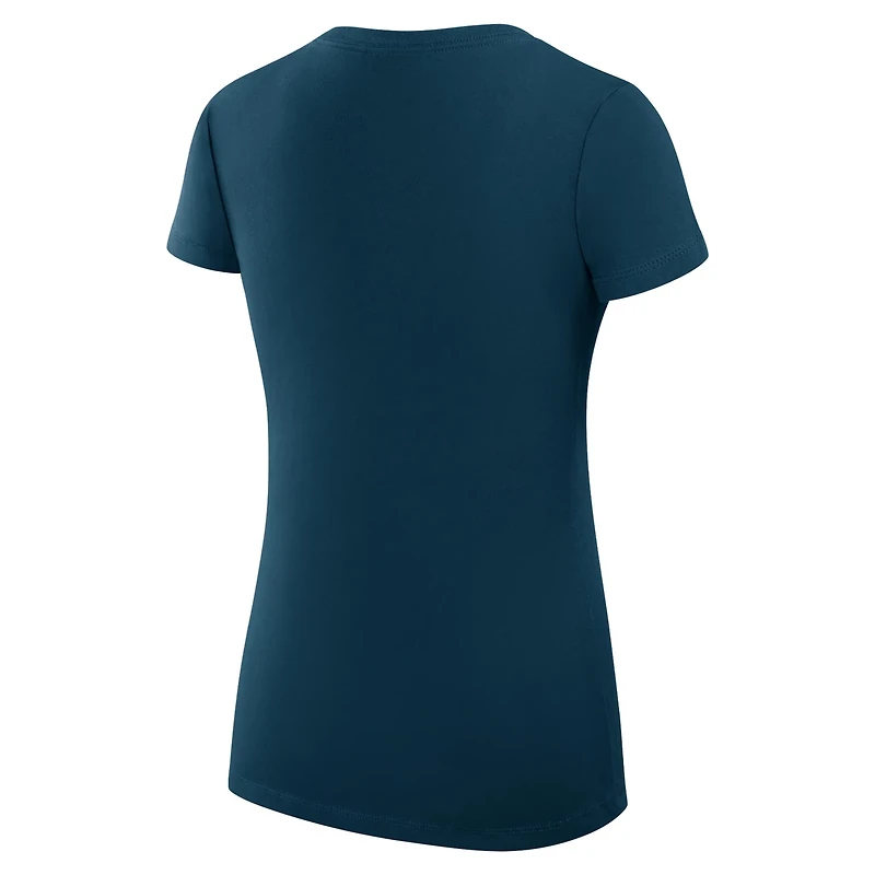 G-III 4Her by Carl Banks Seattle Mariners Super-Slim Fit Lightweight Team Logo Graphic V-Neck T-Shirt