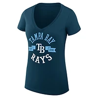 G-III 4Her by Carl Banks Tampa Bay Rays Super-Slim Fit Lightweight City Graphic V-Neck T-Shirt
