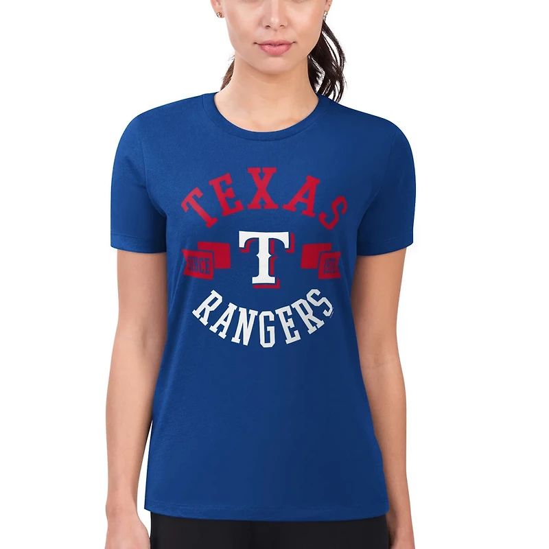 G-III 4Her by Carl Banks Texas Rangers Super-Slim Fit Lightweight City Graphic T-Shirt