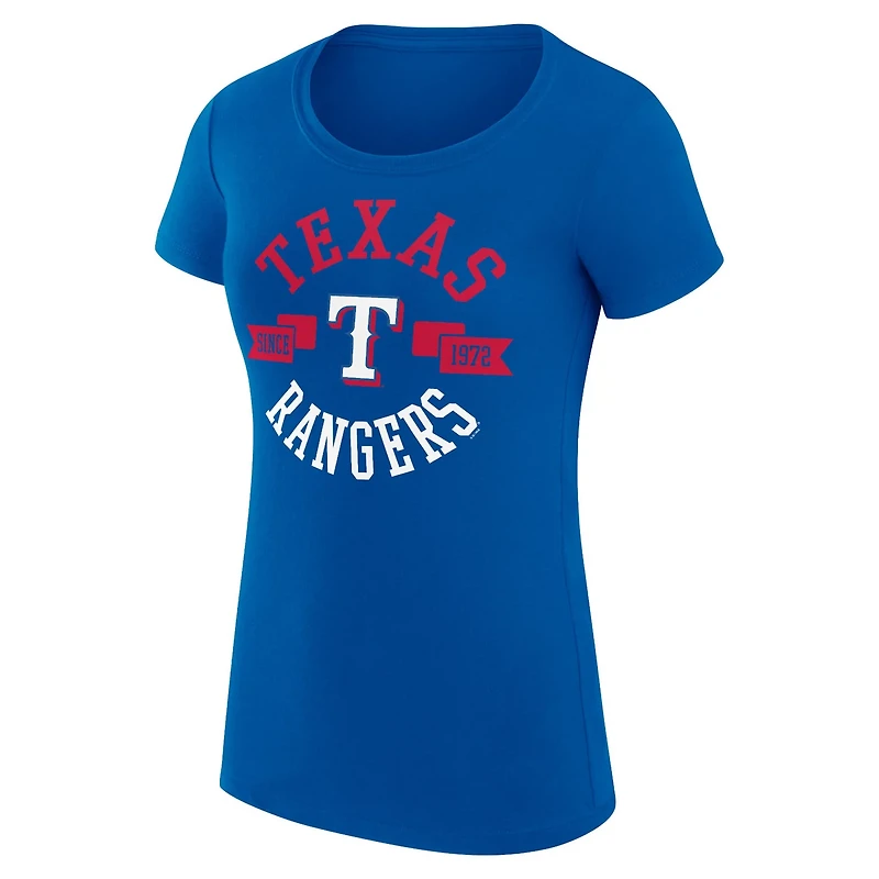 G-III 4Her by Carl Banks Texas Rangers Super-Slim Fit Lightweight City Graphic T-Shirt
