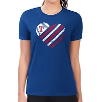 G-III 4Her by Carl Banks Texas Rangers Super-Slim Fit Lightweight Heart Graphic T-Shirt