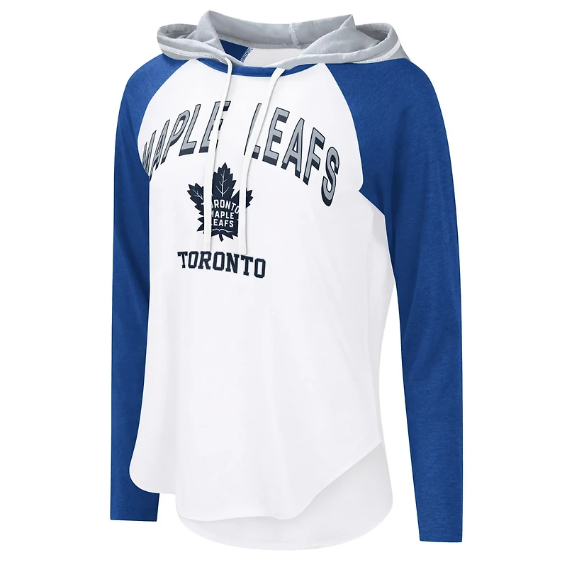 G-III 4Her by Carl Banks Toronto Maple Leafs VIP Raglan Long Sleeve Hoodie T-Shirt