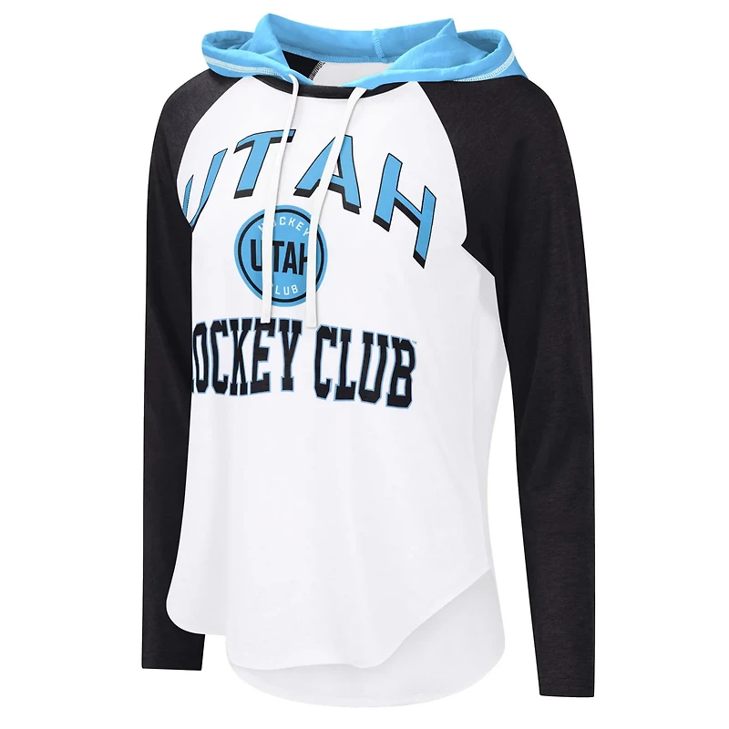 G-III 4Her by Carl Banks Utah Hockey Club VIP Raglan Long Sleeve Hoodie T-Shirt